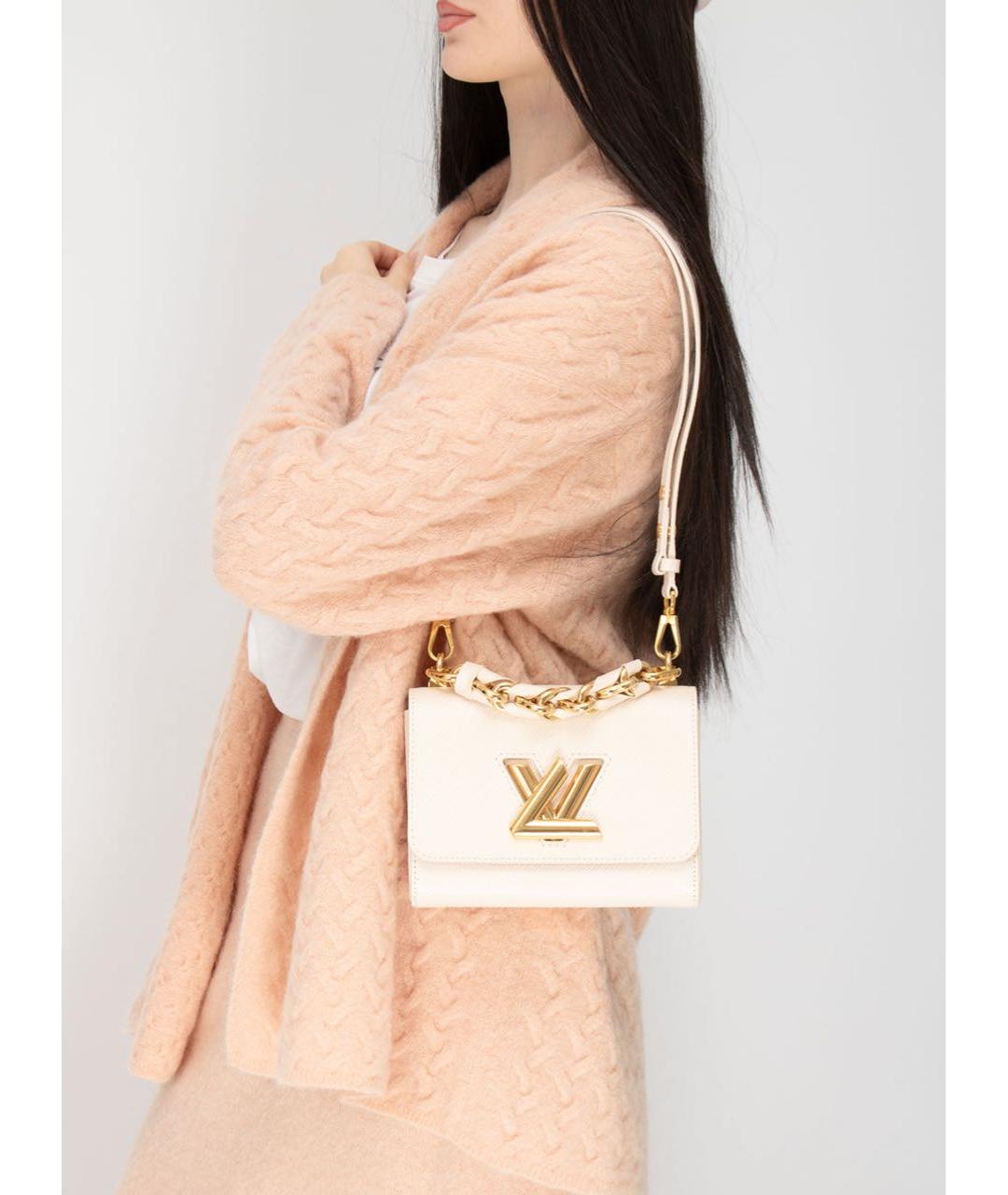 LOUIS VUITTON Белая кожаная сумка через плечо, фото 4