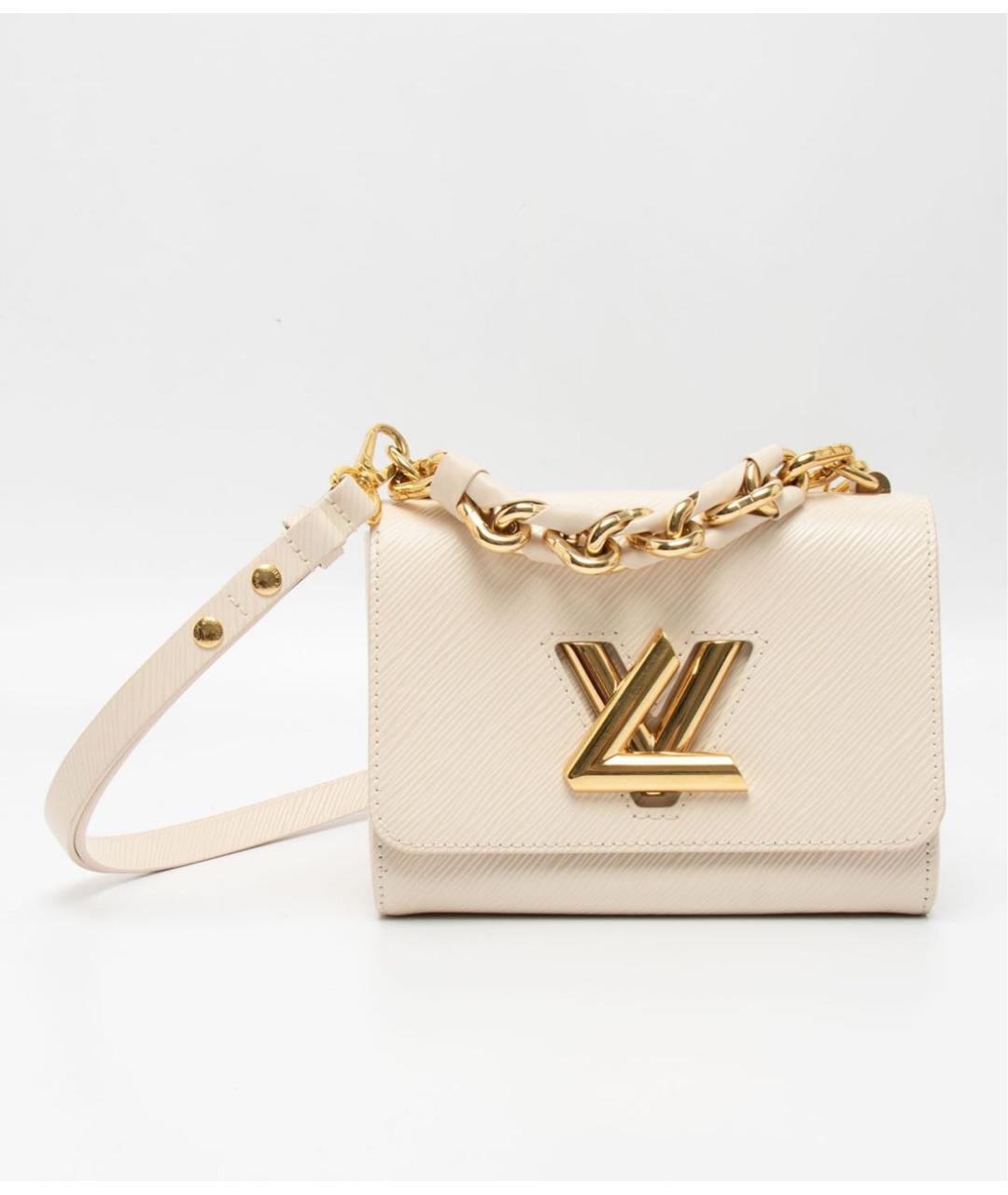 LOUIS VUITTON Белая кожаная сумка через плечо, фото 5