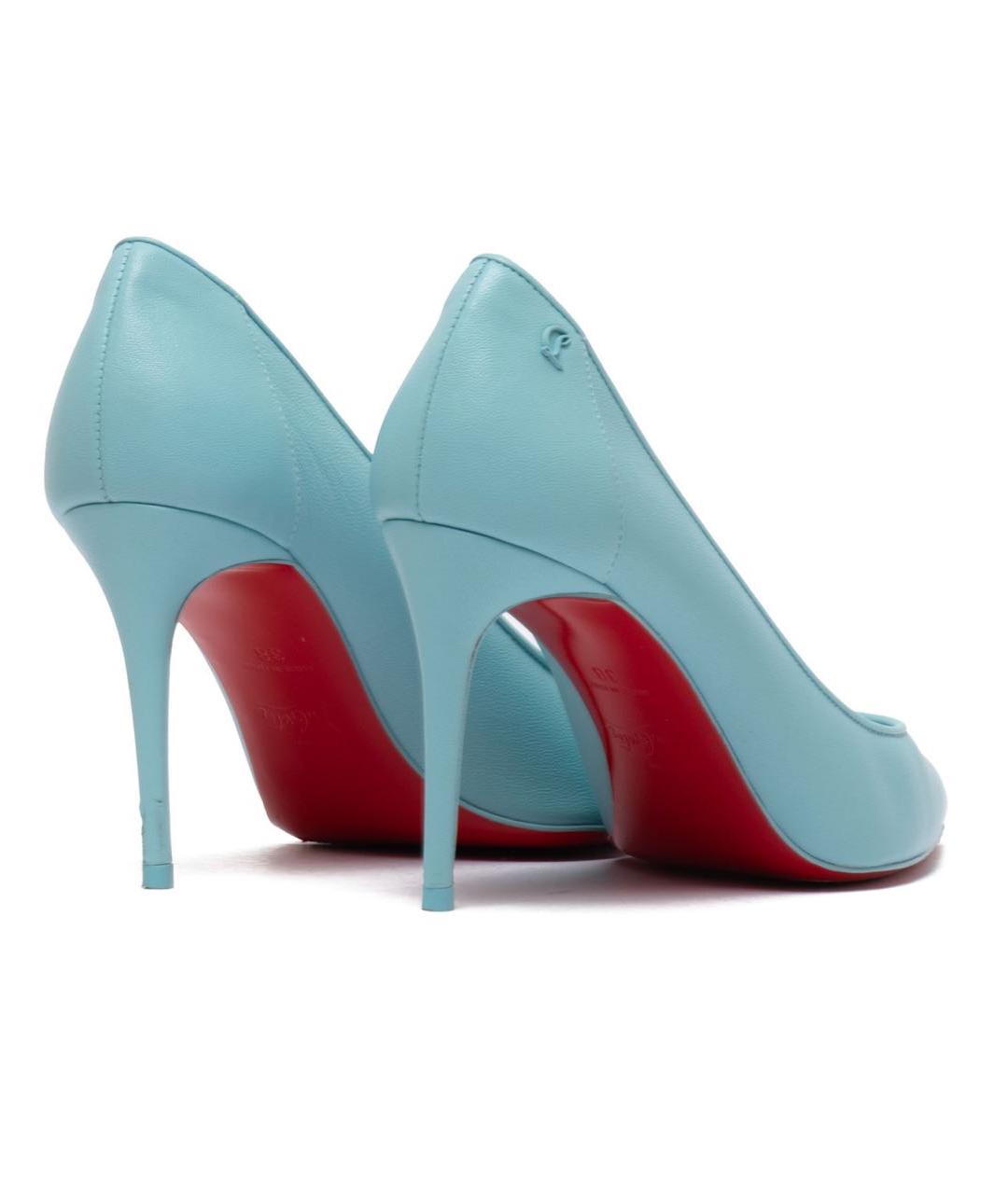 CHRISTIAN LOUBOUTIN Голубые кожаные туфли, фото 2