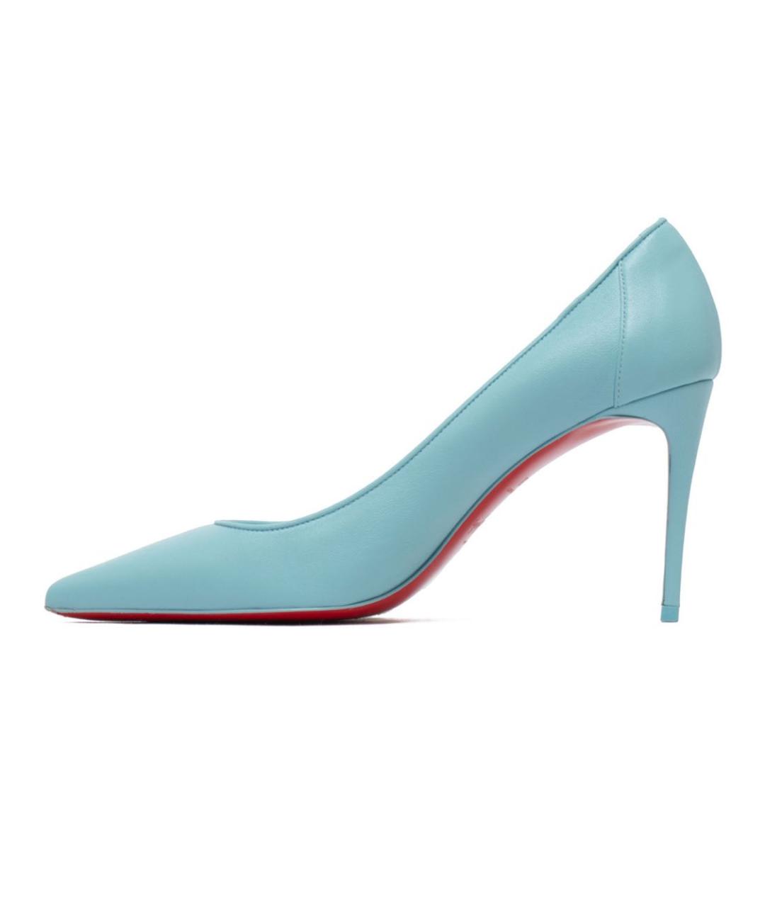 CHRISTIAN LOUBOUTIN Голубые кожаные туфли, фото 3
