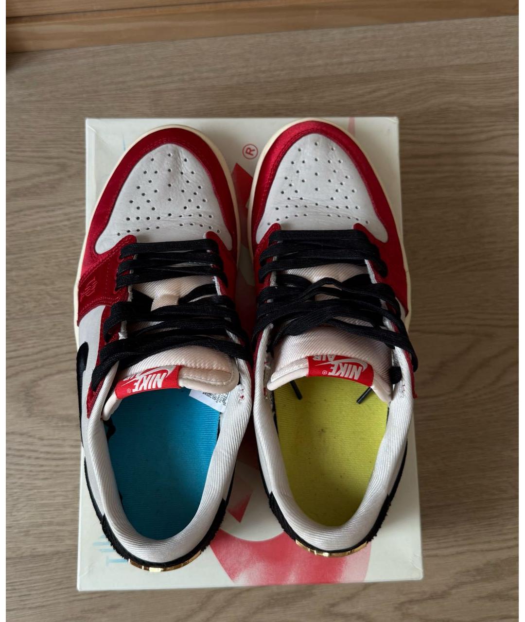 JORDAN Красные кожаные кроссовки, фото 3