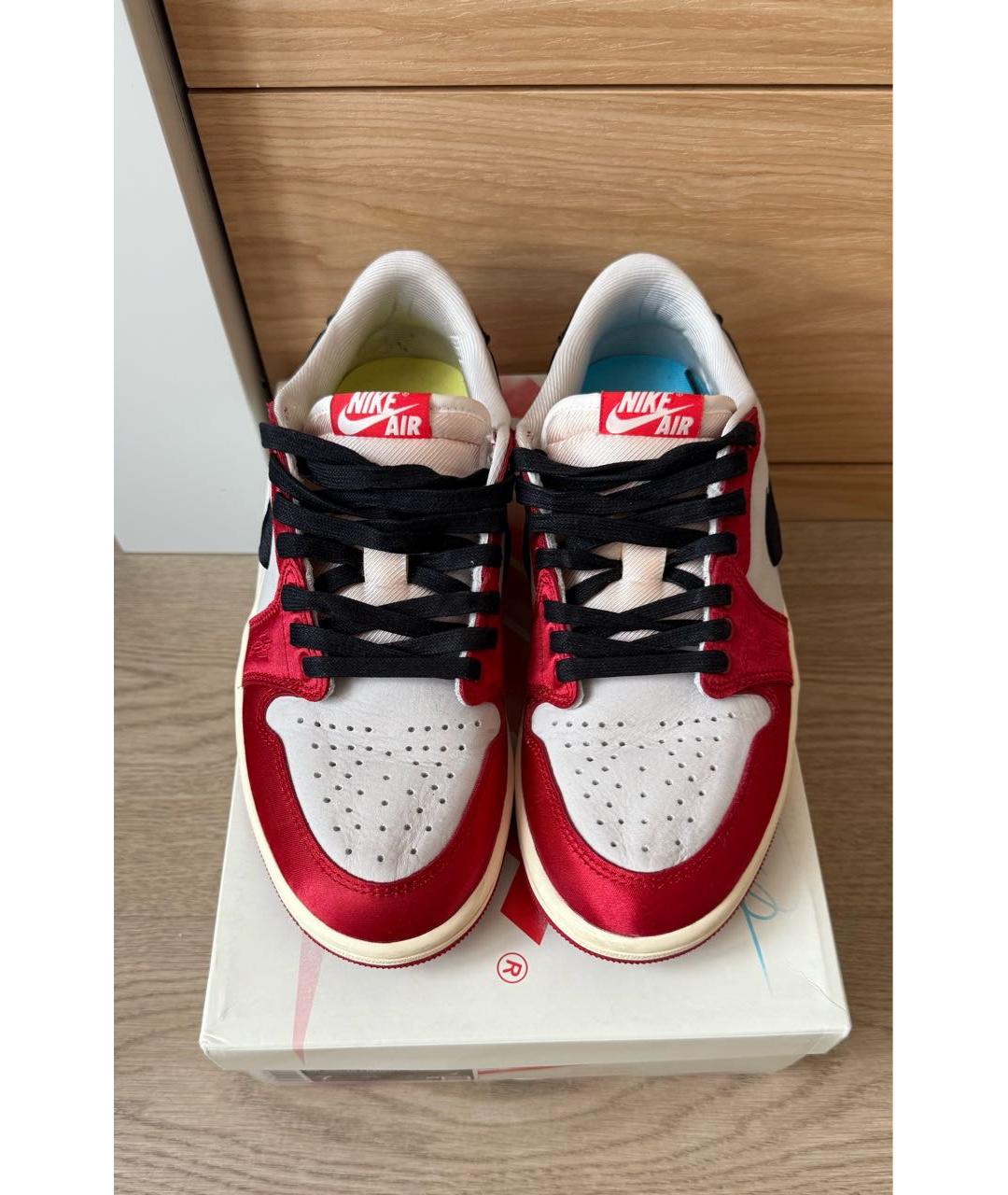 JORDAN Красные кожаные кроссовки, фото 2