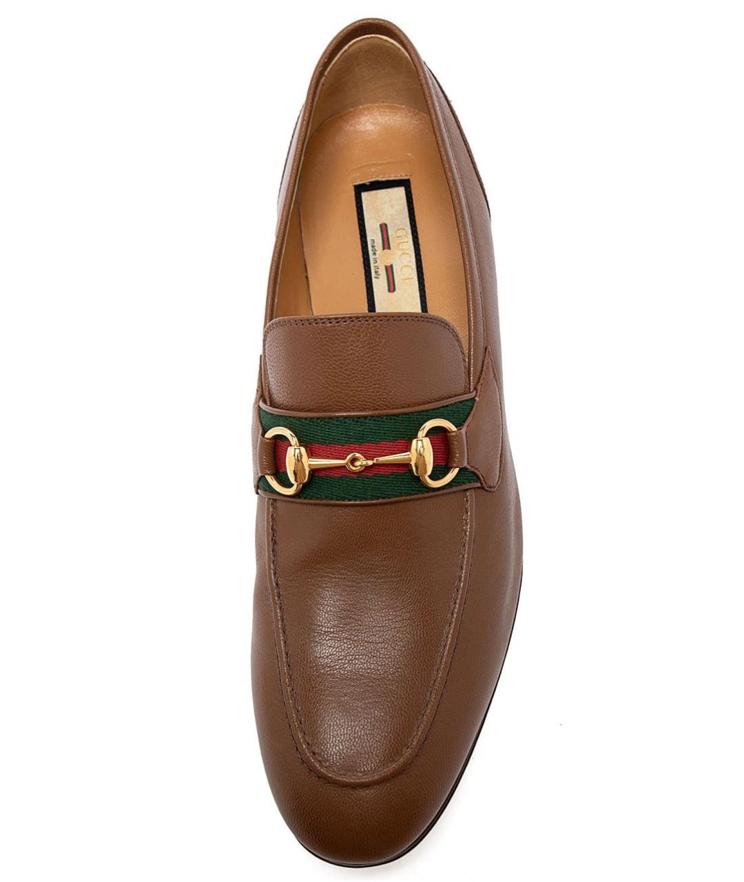 GUCCI Коричневые кожаные лоферы, фото 4