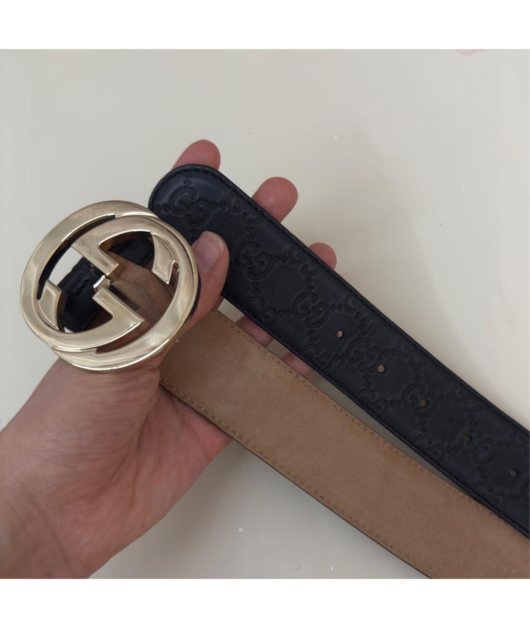 GUCCI Черный кожаный ремень, фото 4
