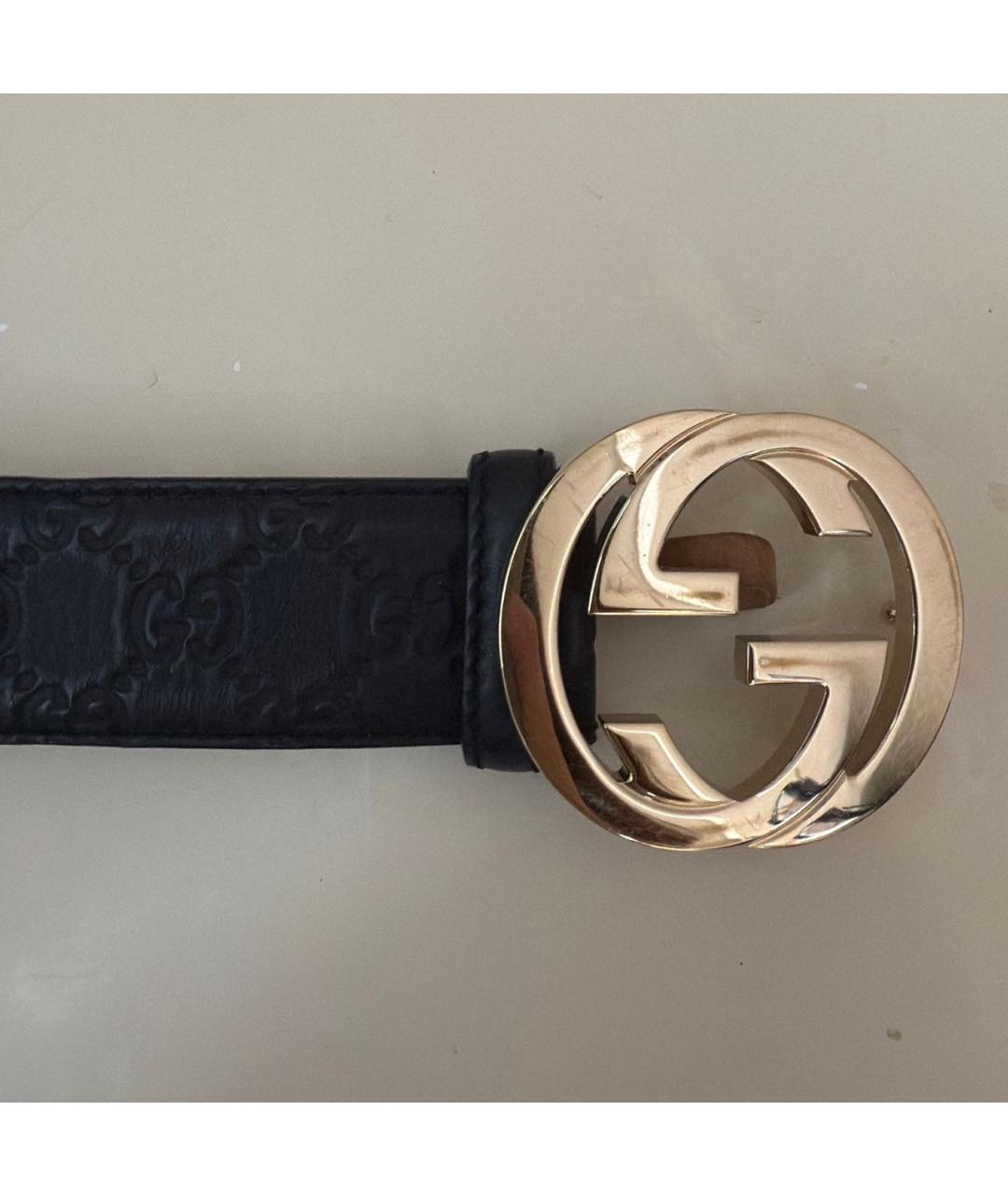 GUCCI Черный кожаный ремень, фото 2