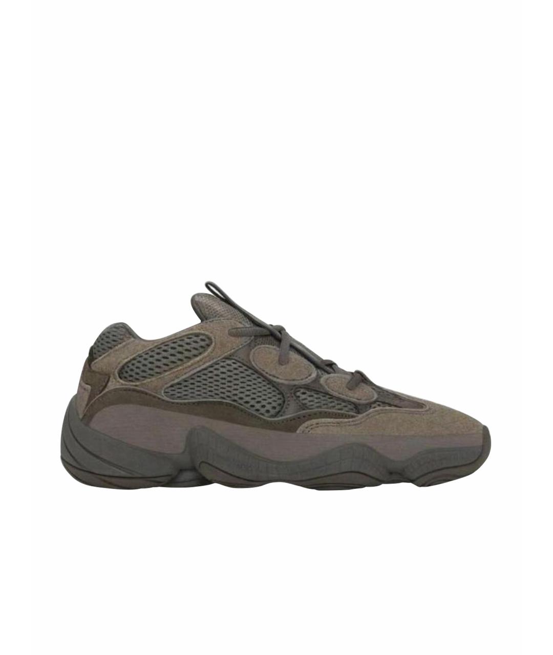 ADIDAS YEEZY Серые текстильные низкие кроссовки / кеды, фото 1