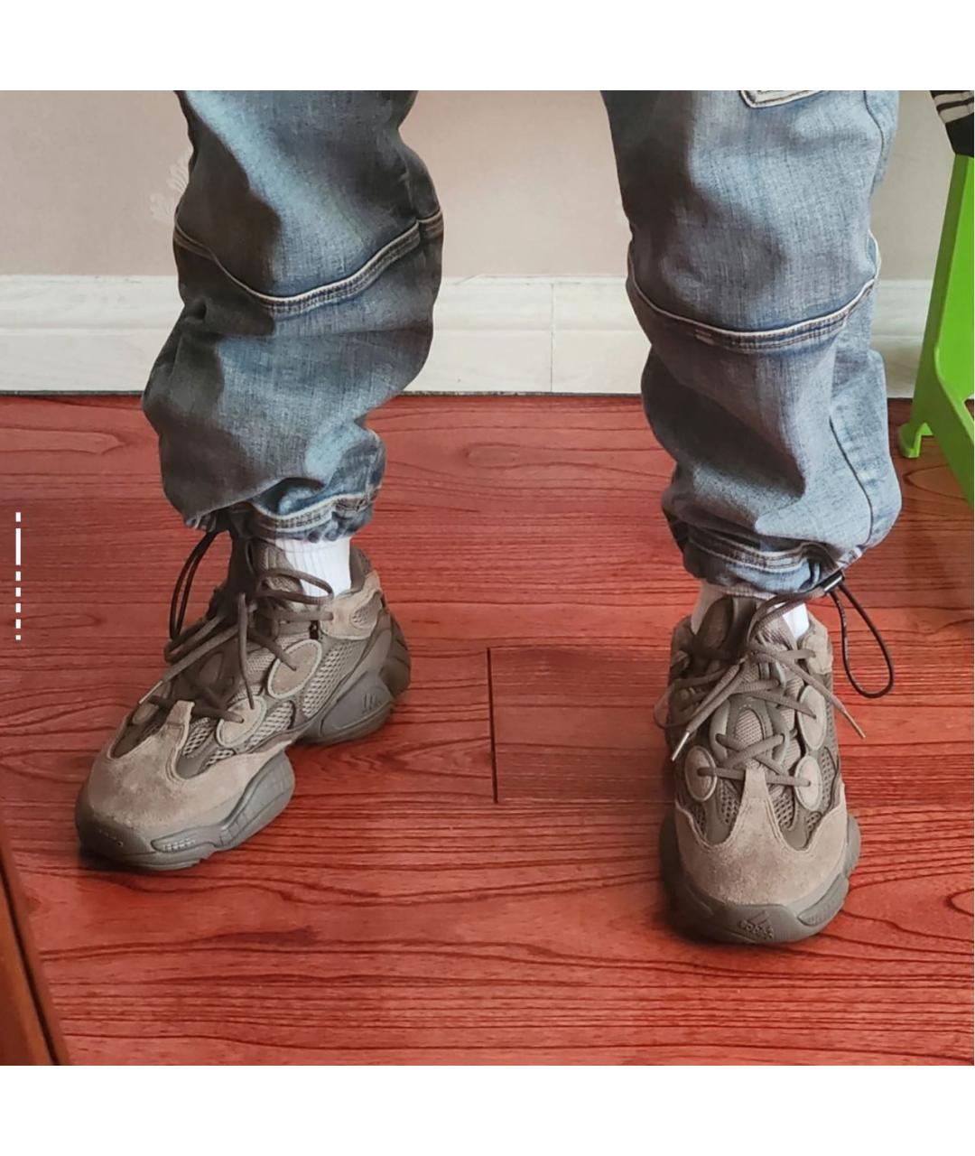 ADIDAS YEEZY Серые текстильные низкие кроссовки / кеды, фото 5