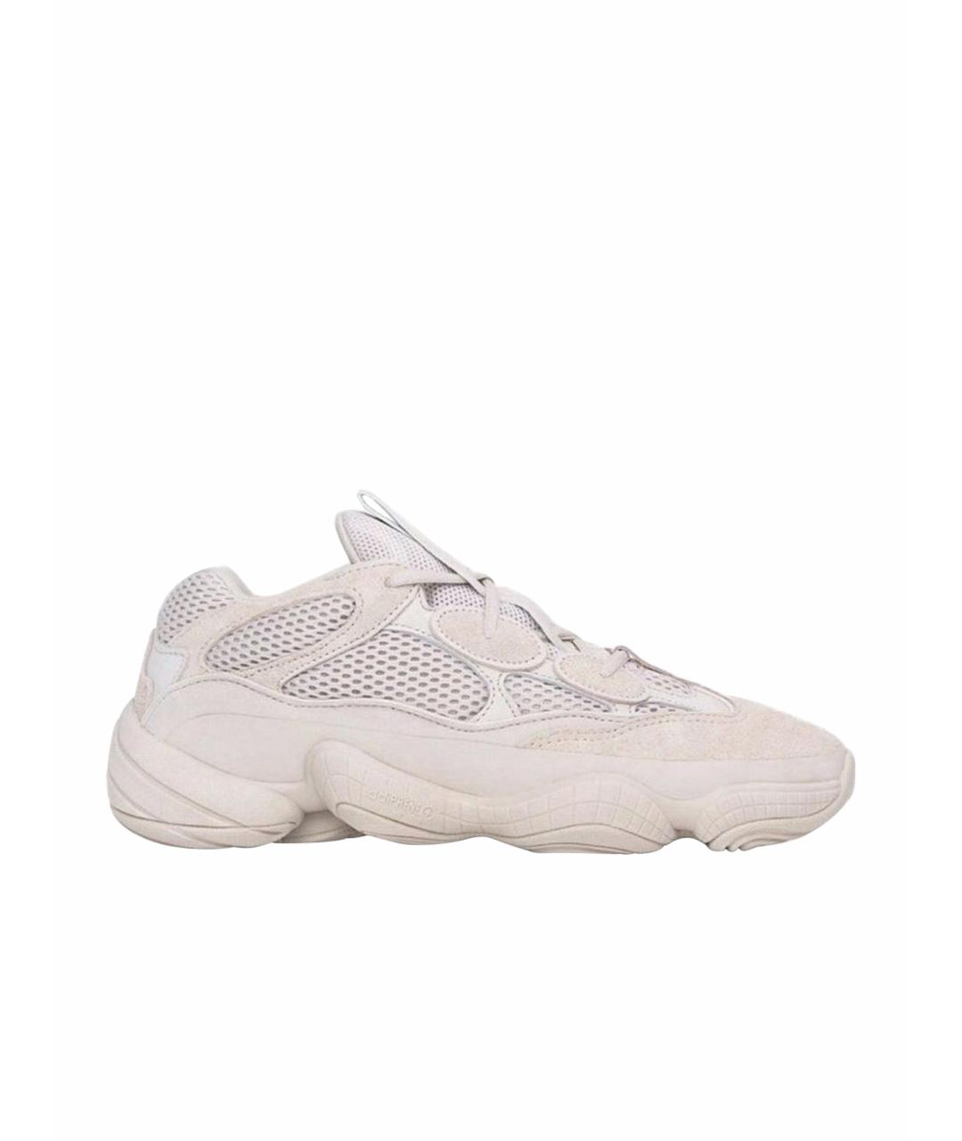 ADIDAS YEEZY Бежевые замшевые низкие кроссовки / кеды, фото 1