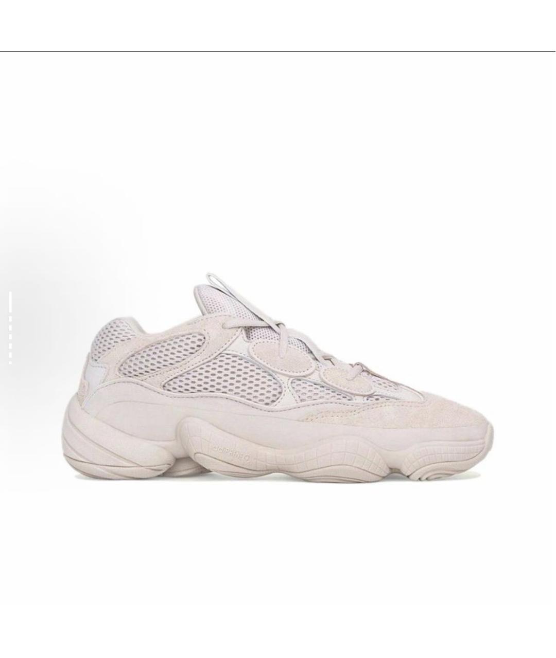 ADIDAS YEEZY Бежевые замшевые низкие кроссовки / кеды, фото 4