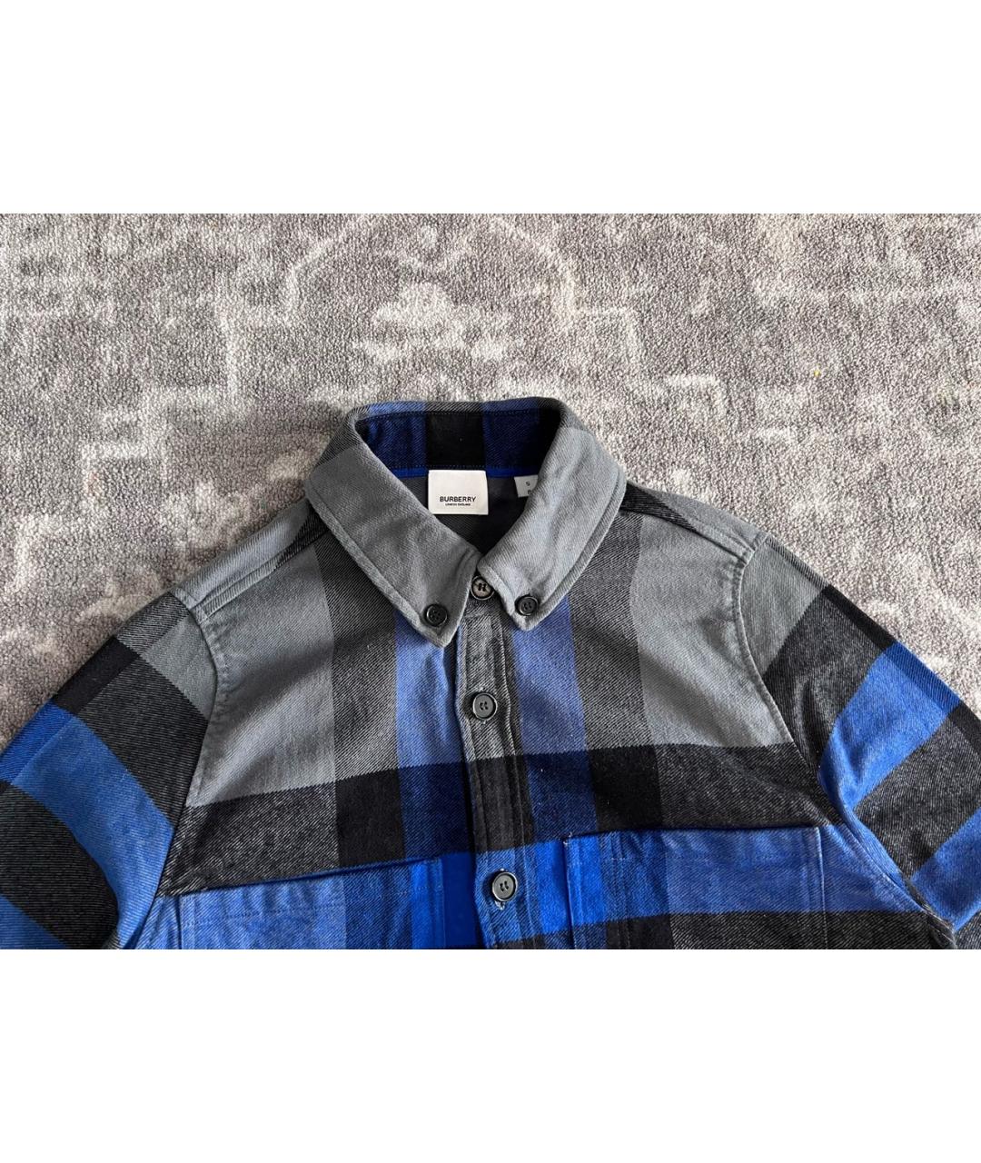 BURBERRY Синяя хлопковая кэжуал рубашка, фото 2