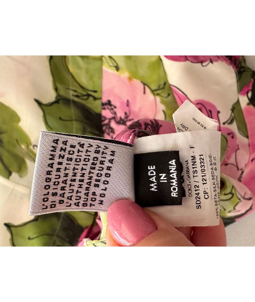 DOLCE&GABBANA Мульти шелковое повседневное платье, фото 5