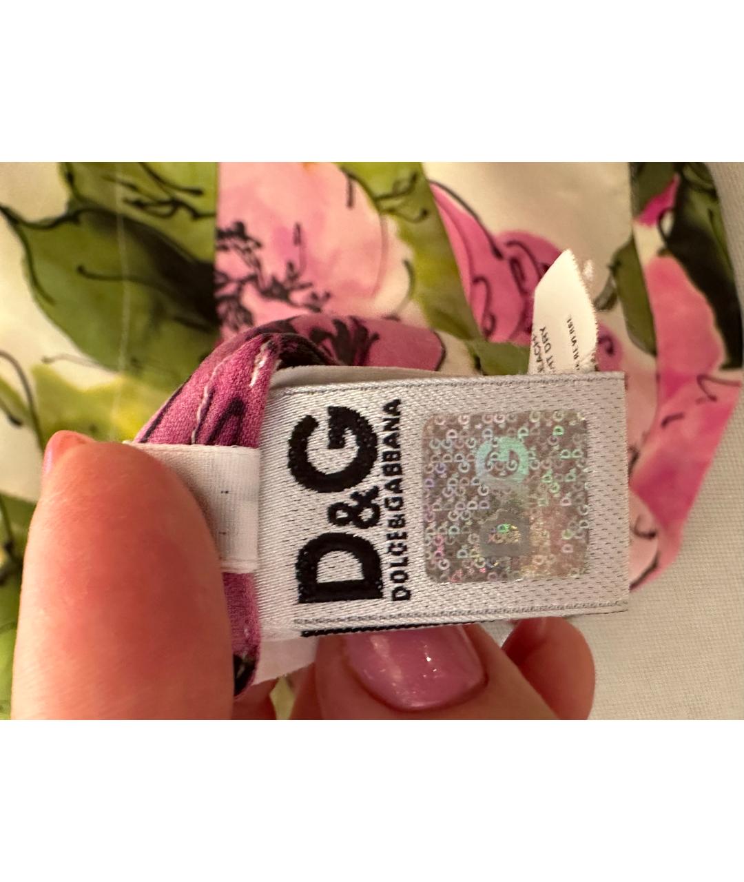 DOLCE&GABBANA Мульти шелковое повседневное платье, фото 4