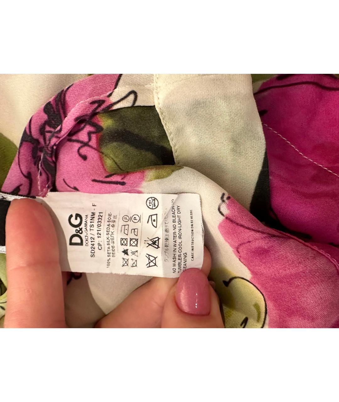 DOLCE&GABBANA Мульти шелковое повседневное платье, фото 6