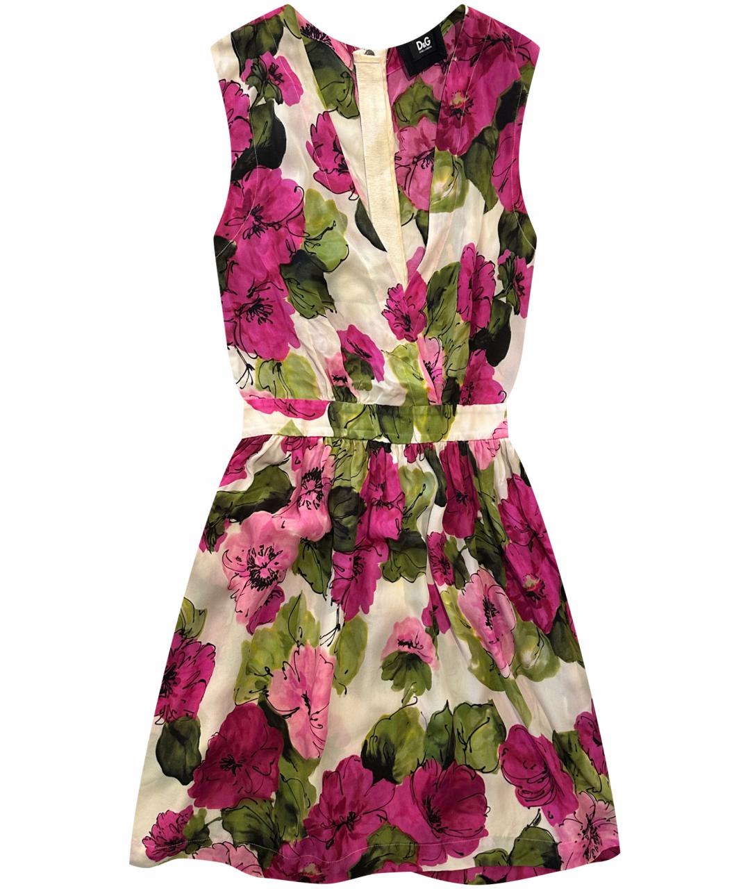 DOLCE&GABBANA Мульти шелковое повседневное платье, фото 1