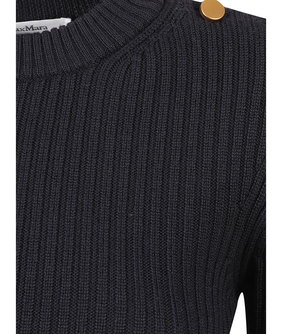 MAX MARA Темно-синий шерстяной джемпер / свитер, фото 3