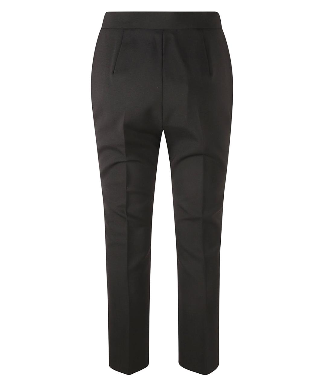 MAX MARA Черные шерстяные прямые брюки, фото 2
