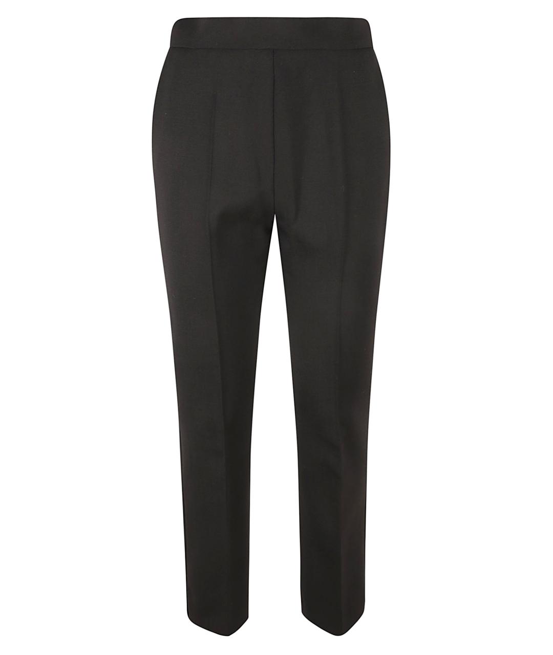 MAX MARA Черные шерстяные прямые брюки, фото 1