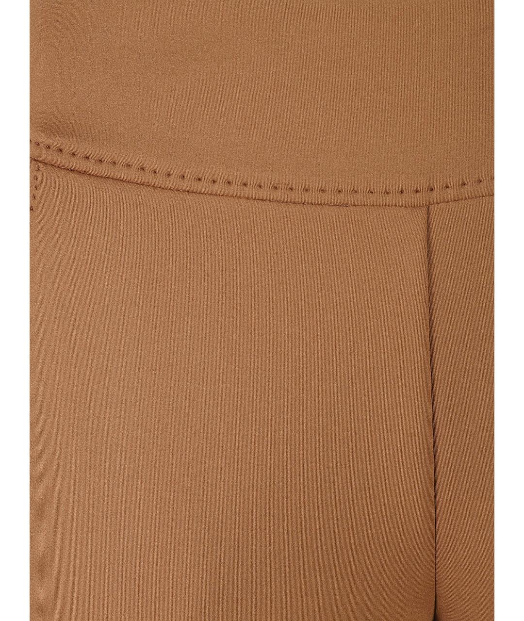 MAX MARA Коричневые полиамидовые прямые брюки, фото 3