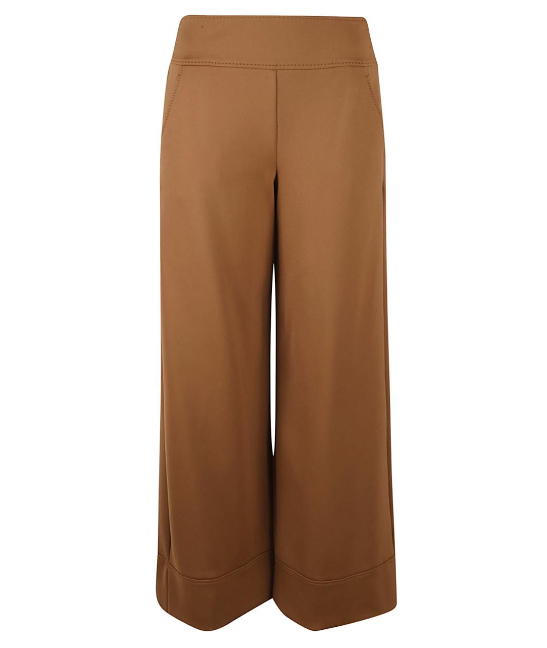 MAX MARA Коричневые полиамидовые прямые брюки, фото 1