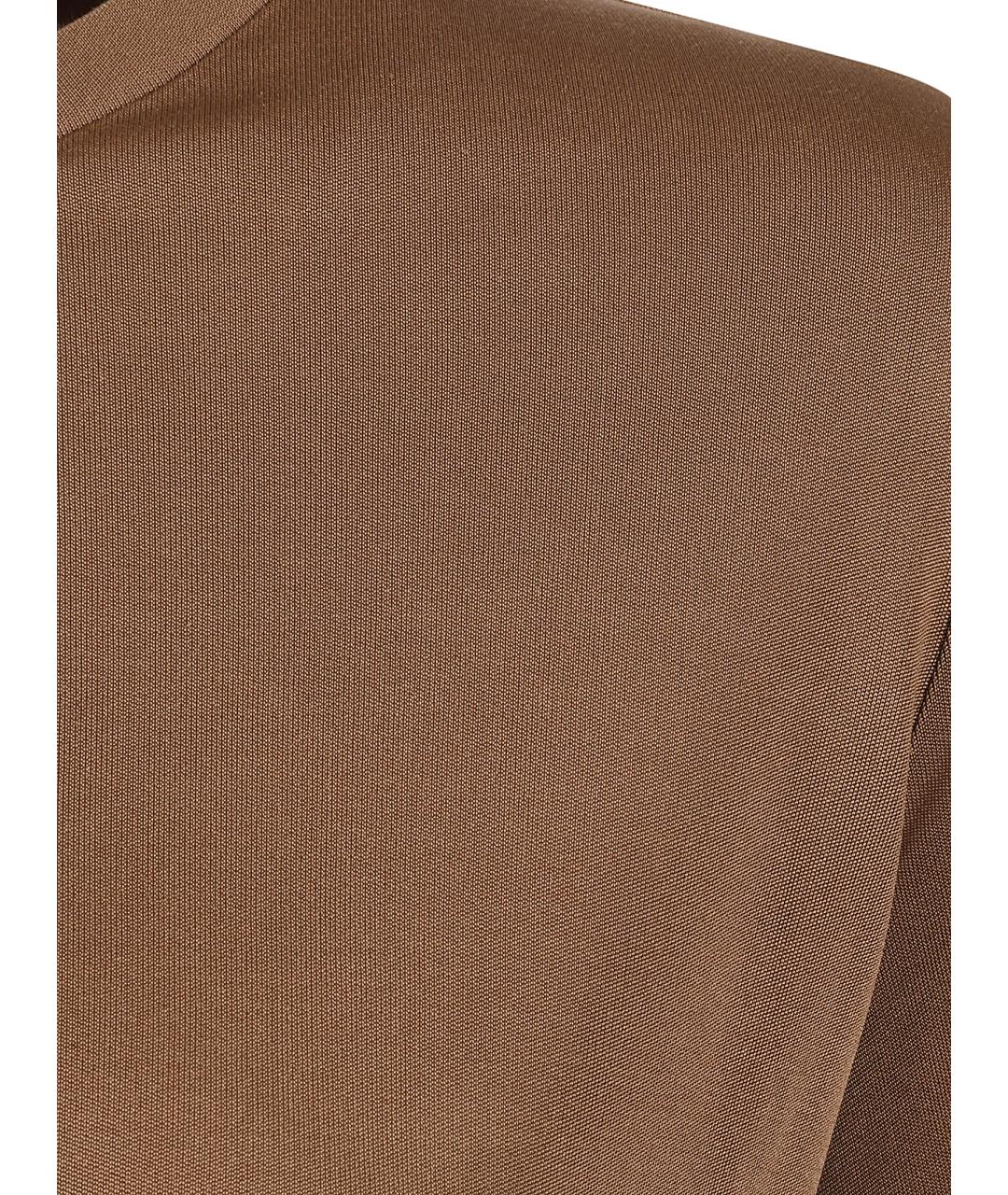 MAX MARA Коричневая шелковая футболка, фото 3
