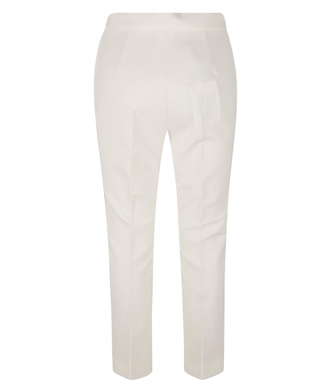 MAX MARA Белые шерстяные прямые брюки, фото 2