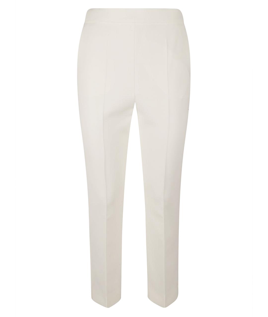 MAX MARA Белые шерстяные прямые брюки, фото 1