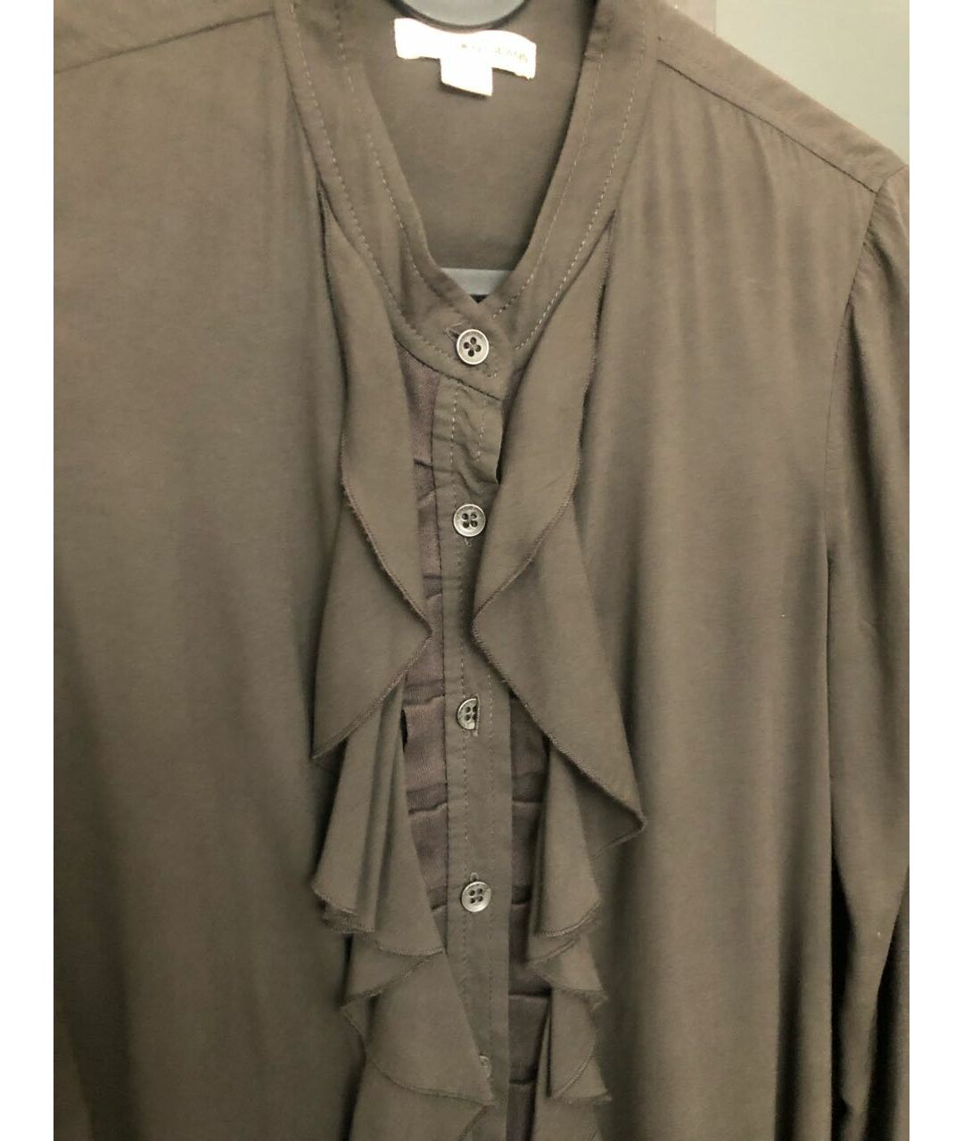 DKNY Хаки вискозная рубашка, фото 3