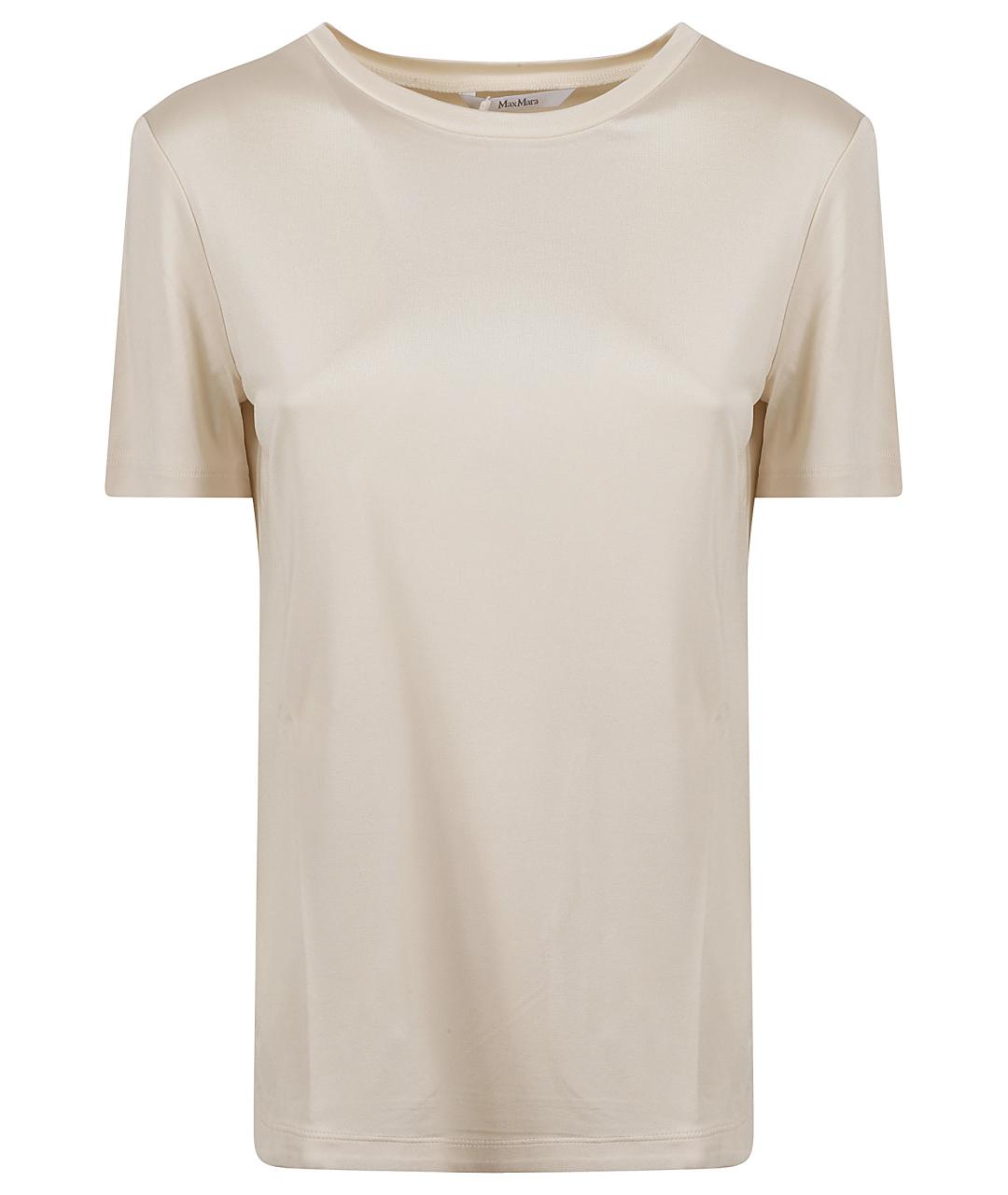 MAX MARA Белая шелковая футболка, фото 1
