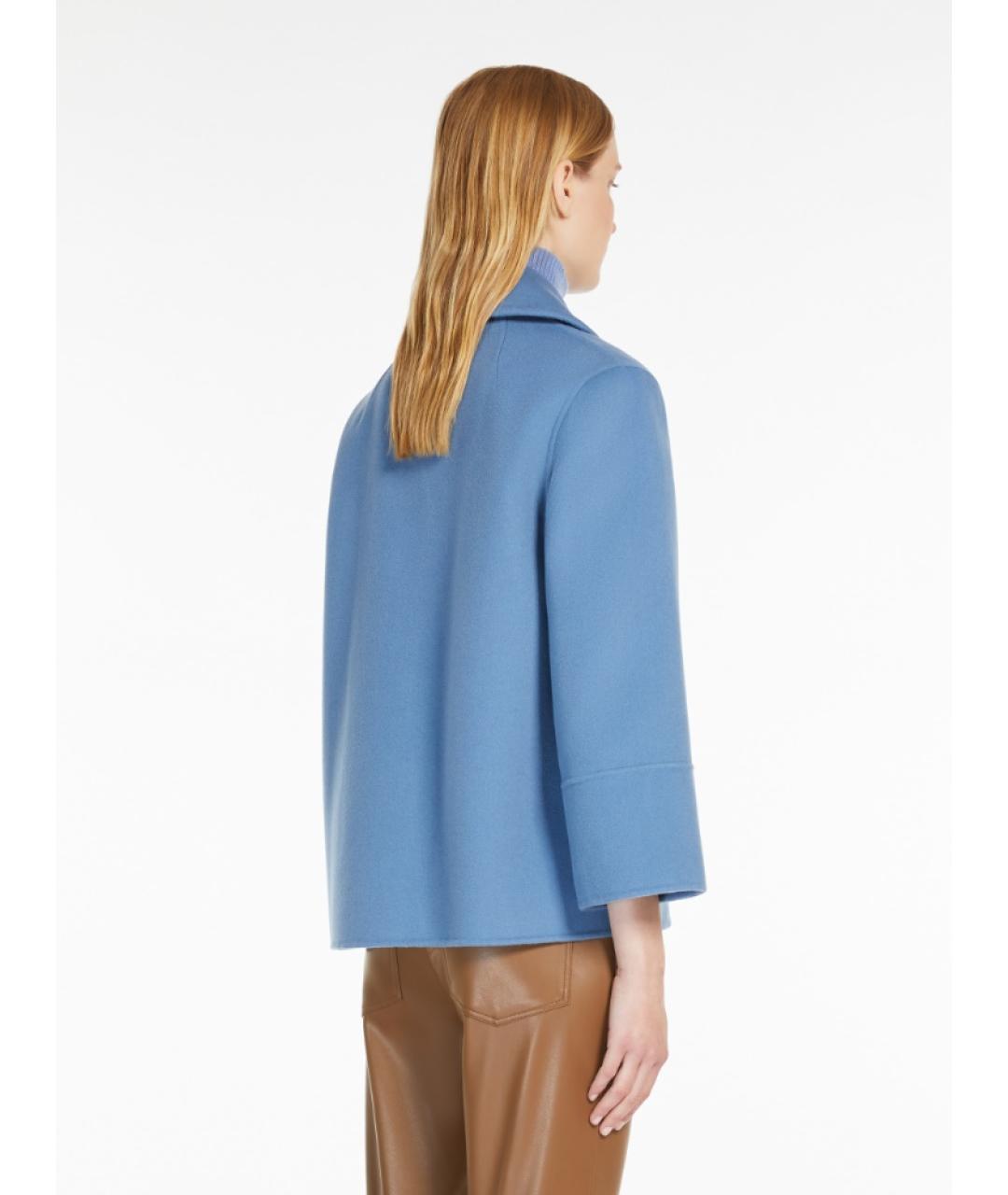 'S MAX MARA Голубое шерстяное пальто, фото 3