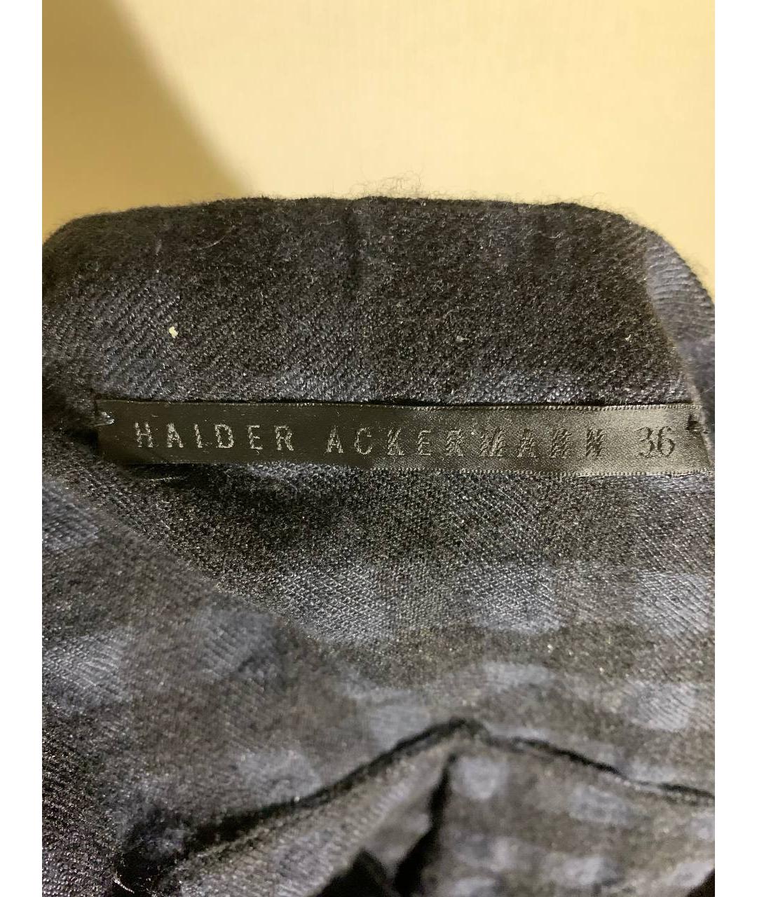 HAIDER ACKERMANN Темно-синяя шерстяная рубашка, фото 5