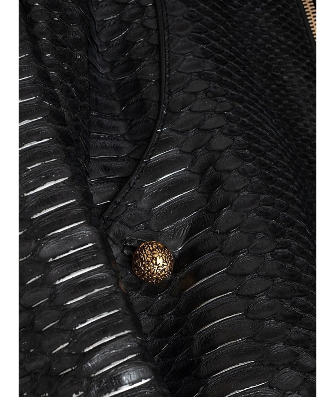 ROBERTO CAVALLI Черная куртка из экзотической кожи, фото 5