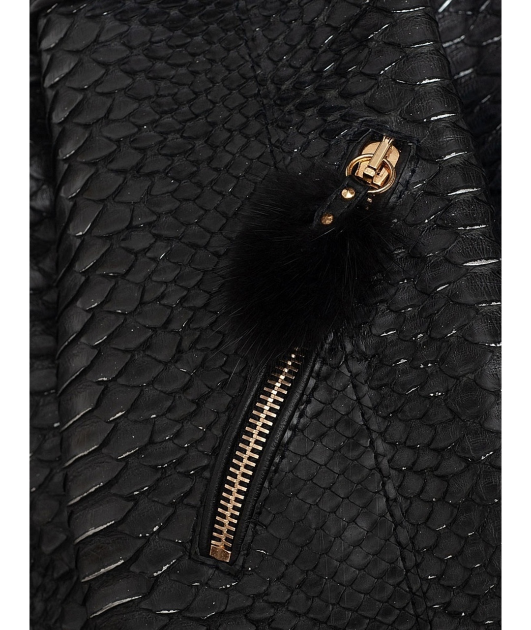 ROBERTO CAVALLI Черная куртка из экзотической кожи, фото 4