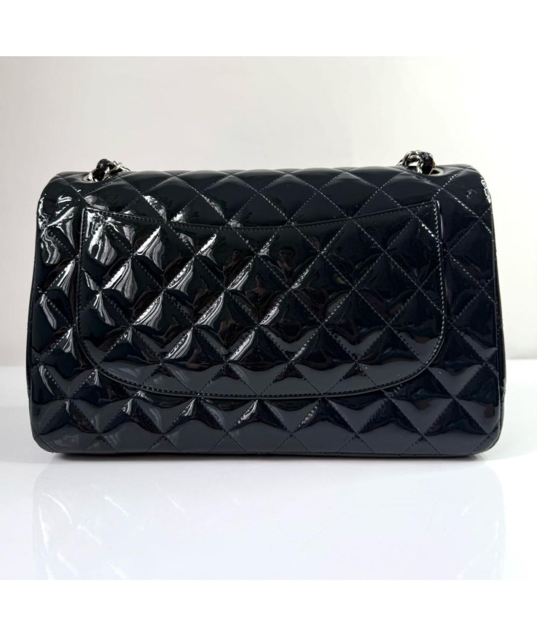 CHANEL Темно-синяя сумка через плечо из лакированной кожи, фото 3