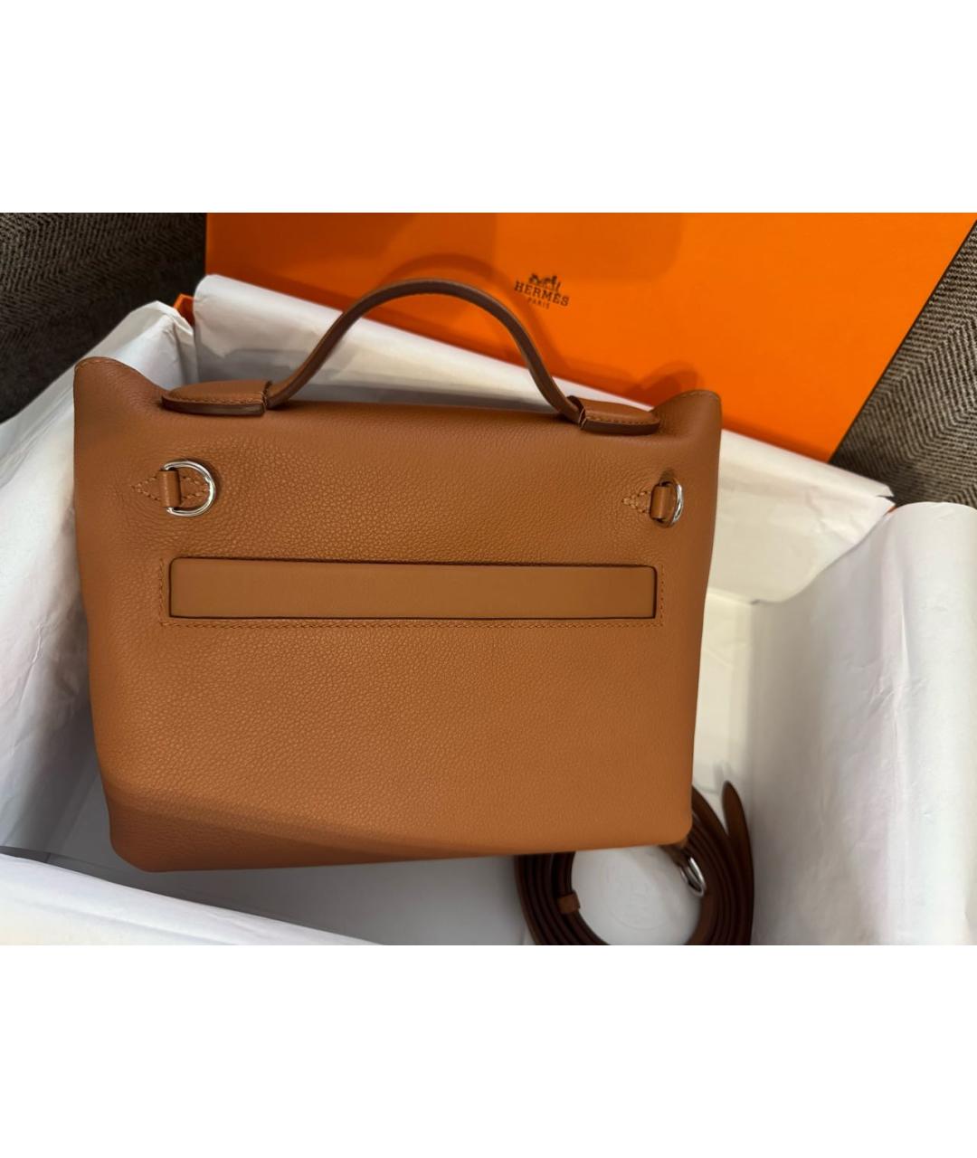 HERMES Коричневая кожаная сумка через плечо, фото 3