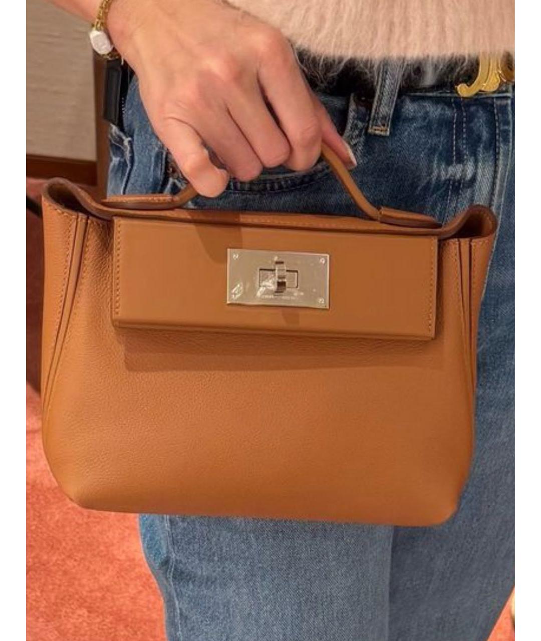 HERMES Коричневая кожаная сумка через плечо, фото 7
