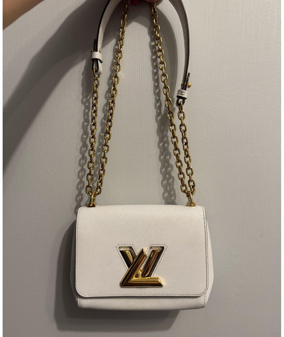 LOUIS VUITTON Белая кожаная сумка через плечо, фото 7