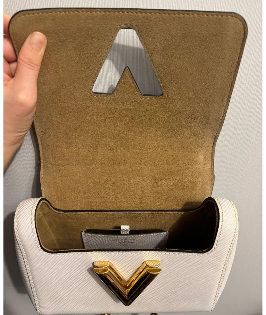 LOUIS VUITTON Белая кожаная сумка через плечо, фото 6