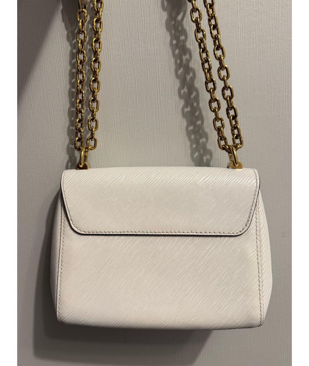 LOUIS VUITTON Белая кожаная сумка через плечо, фото 3