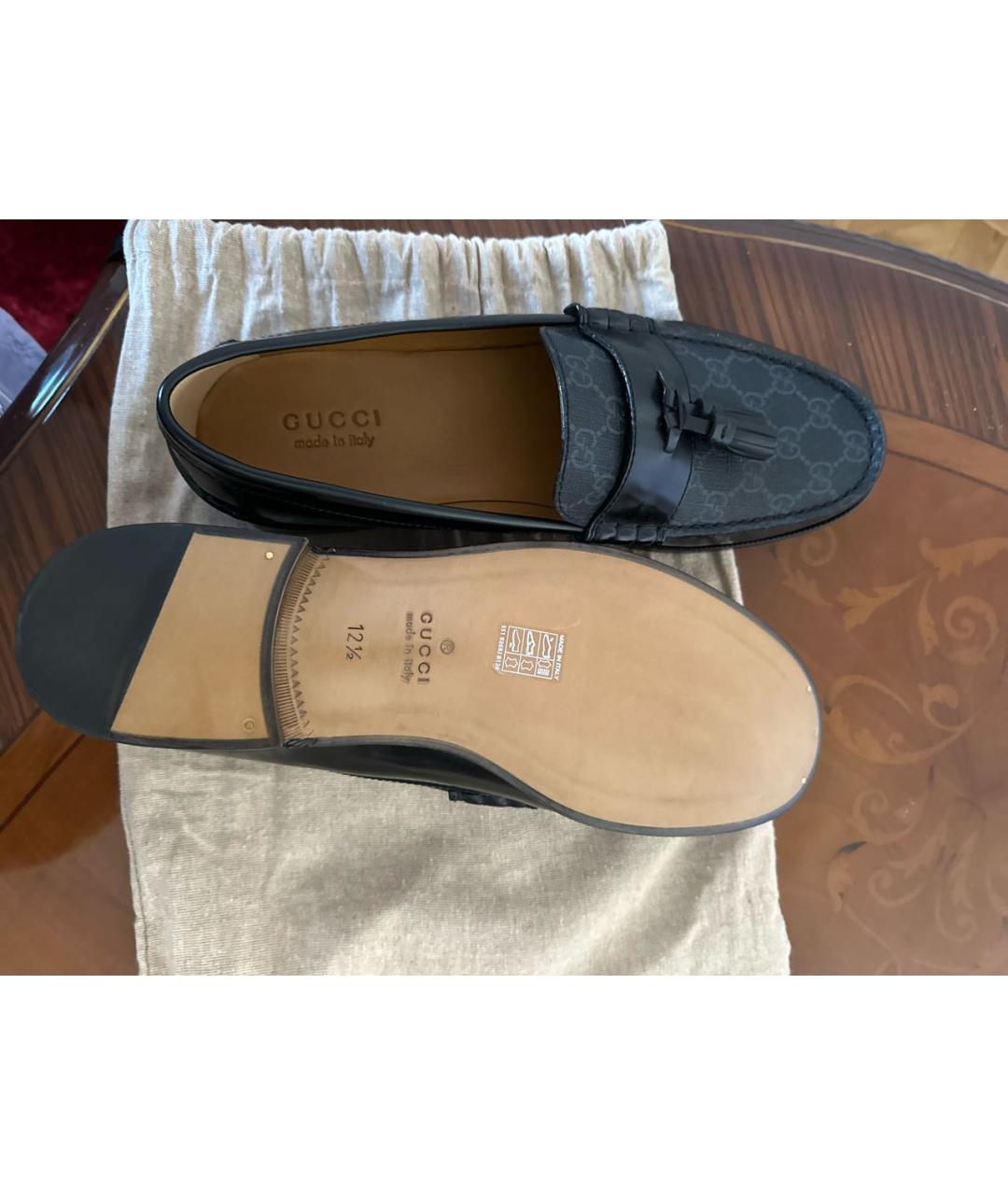 GUCCI Черные кожаные лоферы, фото 5