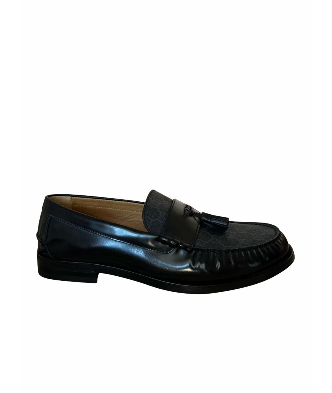 GUCCI Черные кожаные лоферы, фото 1