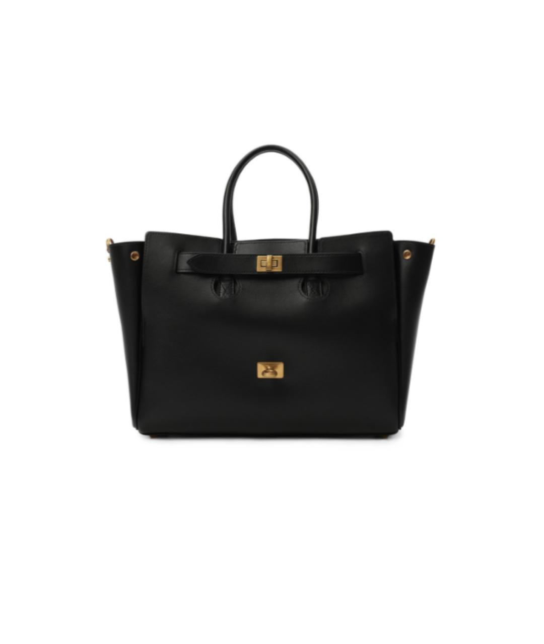 BALENCIAGA Черная кожаная сумка с короткими ручками, фото 1