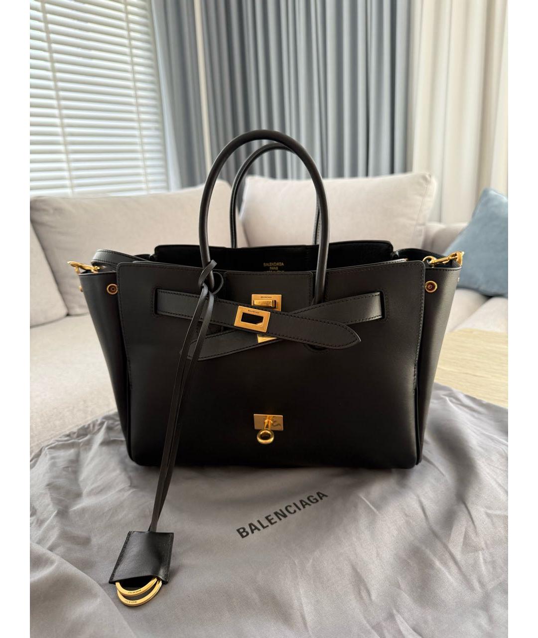 BALENCIAGA Черная кожаная сумка с короткими ручками, фото 2