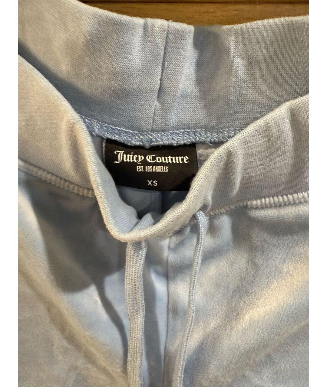 JUICY COUTURE Голубые велюровые шорты, фото 3