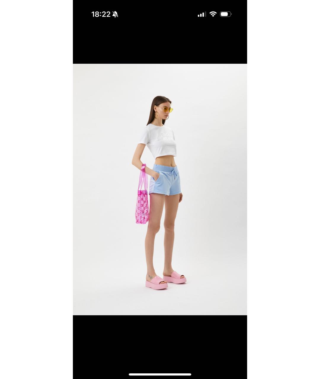 JUICY COUTURE Голубые велюровые шорты, фото 6