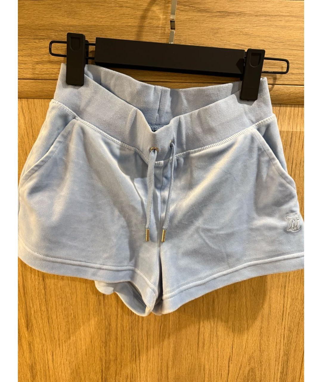 JUICY COUTURE Голубые велюровые шорты, фото 7