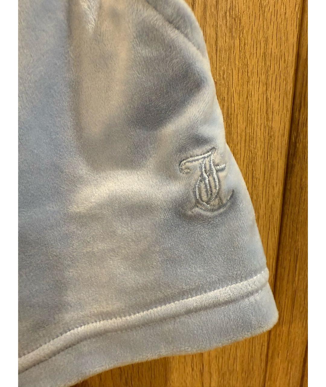 JUICY COUTURE Голубые велюровые шорты, фото 4