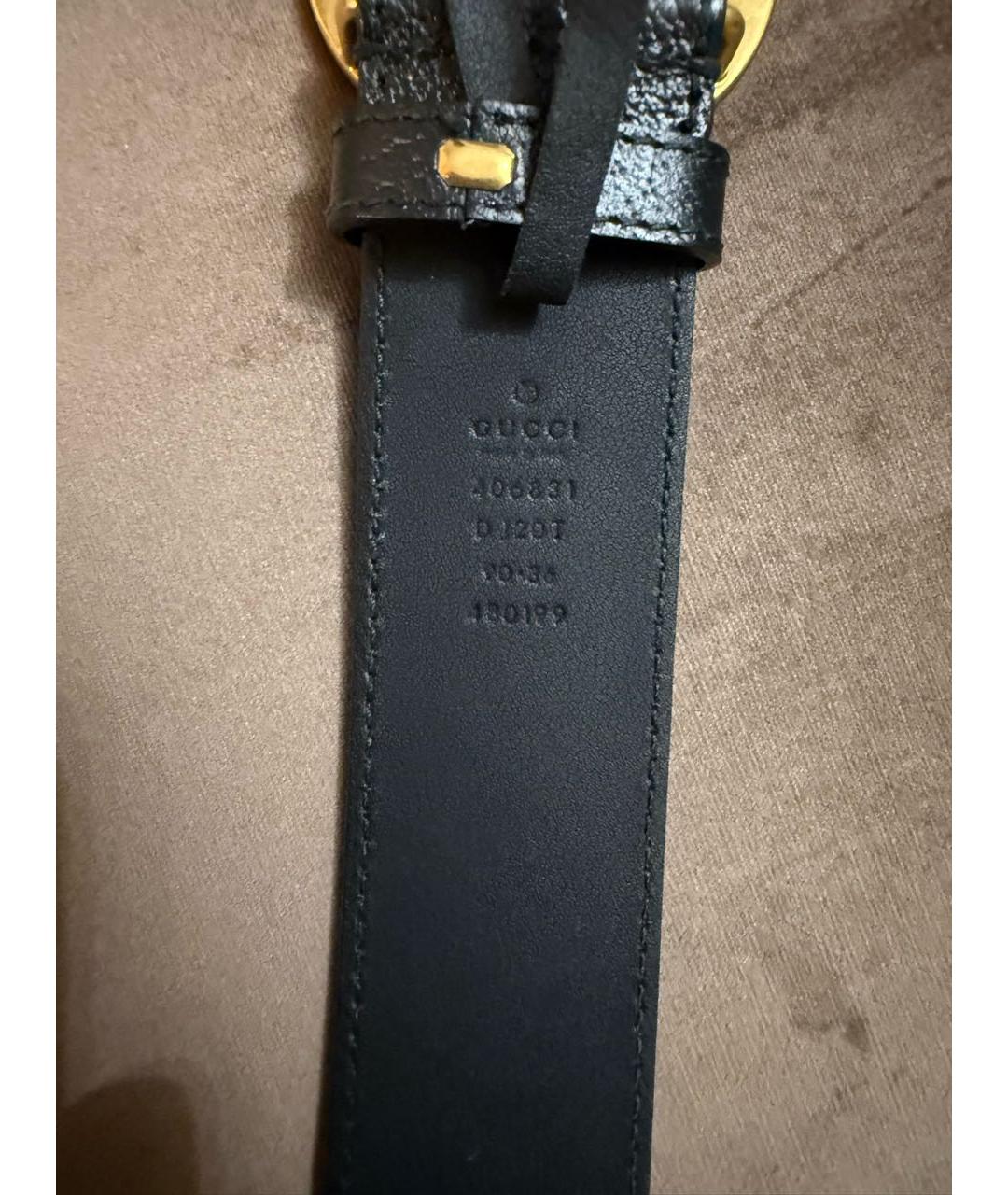 GUCCI Черный кожаный ремень, фото 3