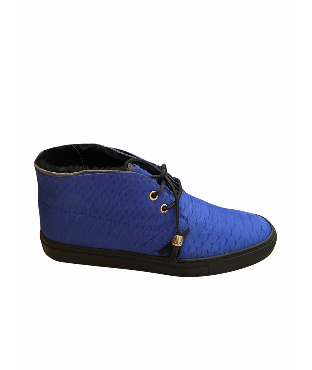 BIKKEMBERGS Синие кожаные высокие ботинки, фото 1