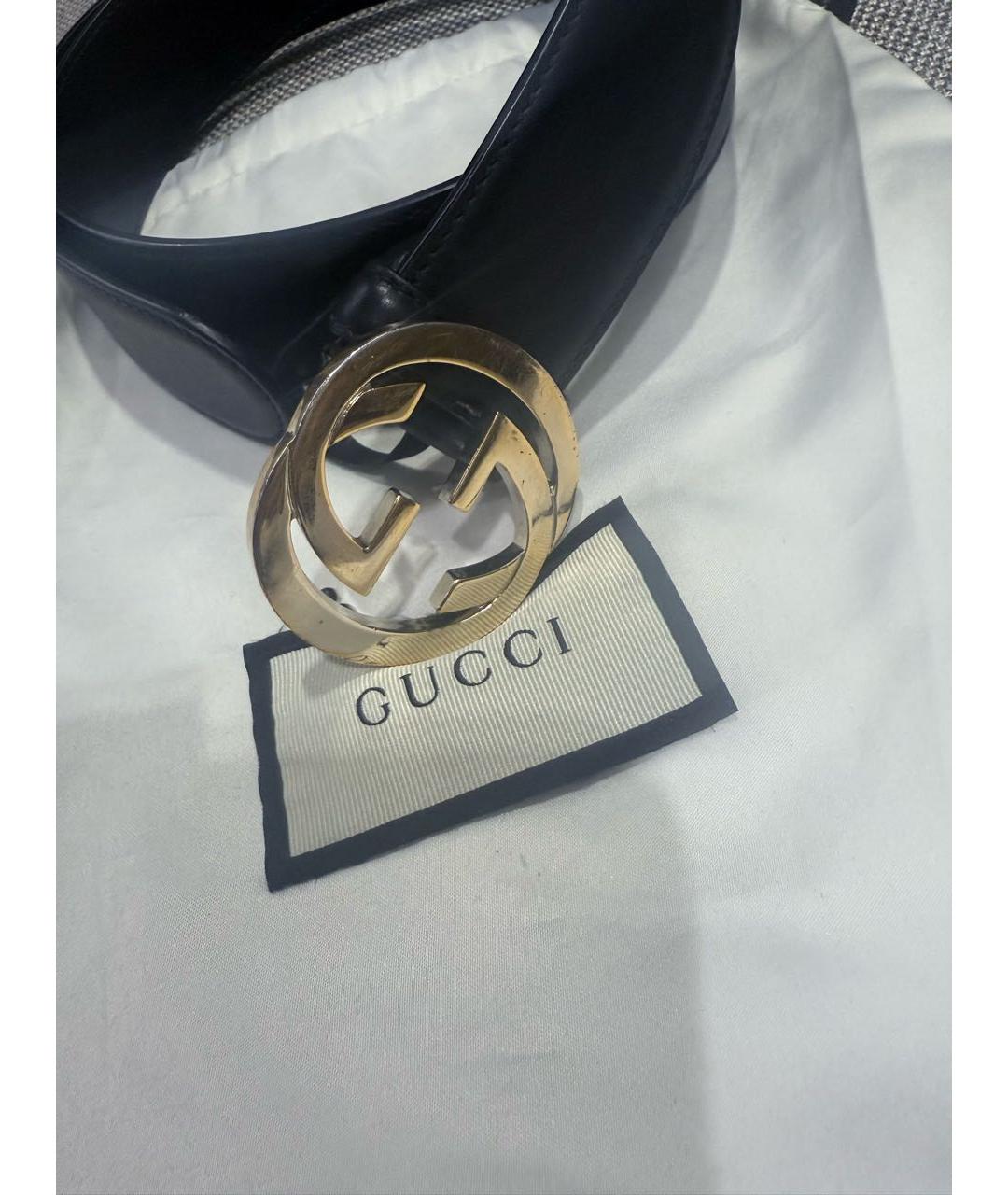 GUCCI Черный кожаный ремень, фото 4