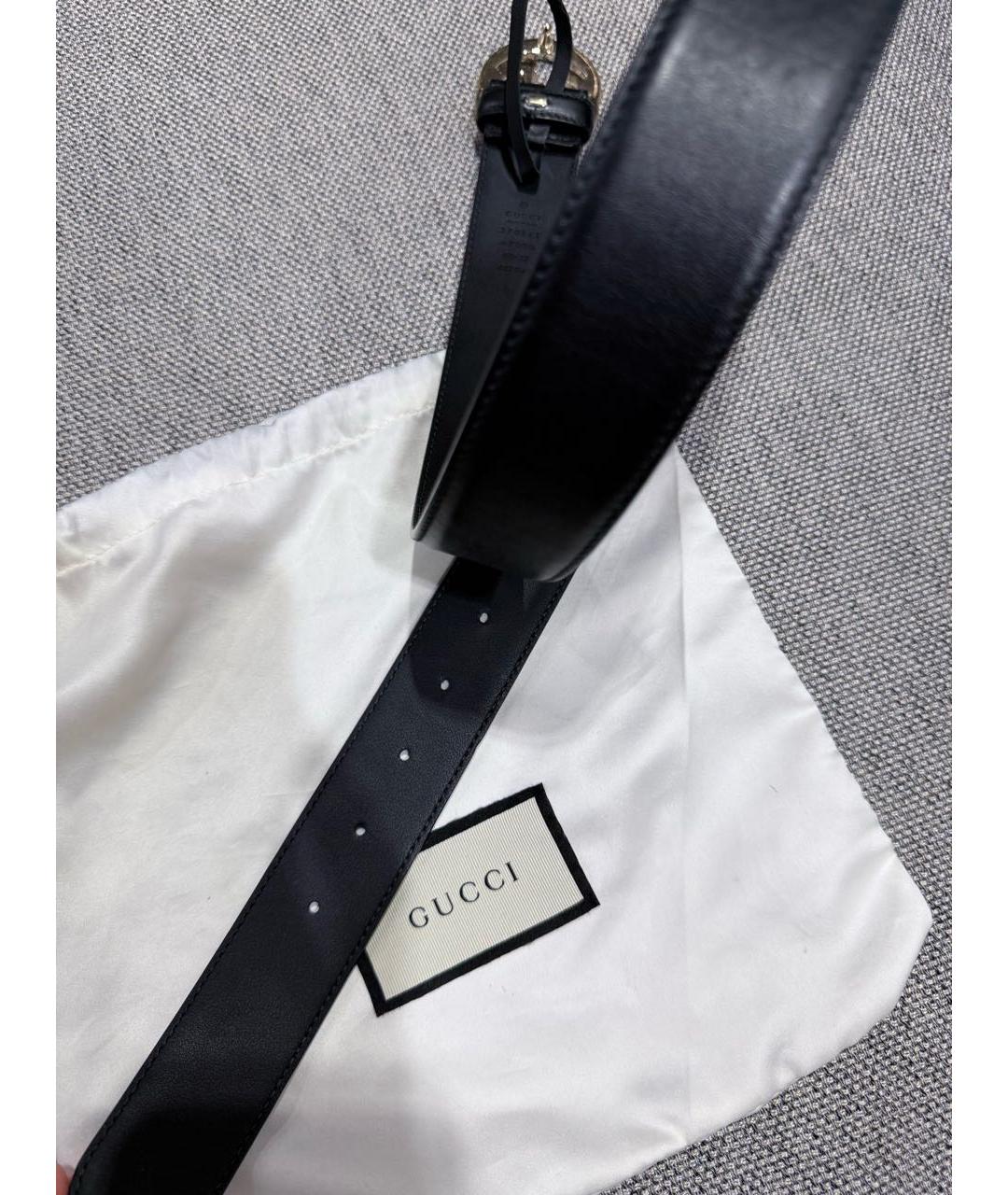GUCCI Черный кожаный ремень, фото 3